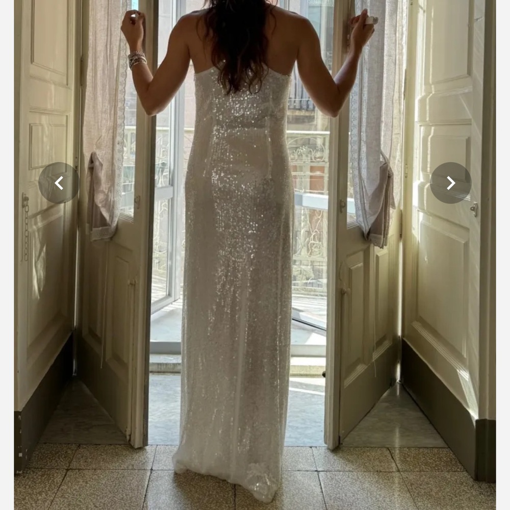 12th Tribe Ivory Sequin Gown - Picture 2 of 6